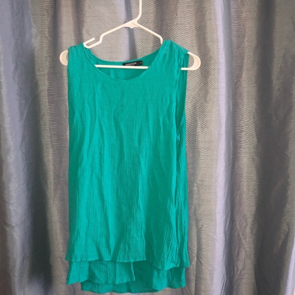 Creations XL Teal Sleeveless Top 22” pit to pit- new or like new